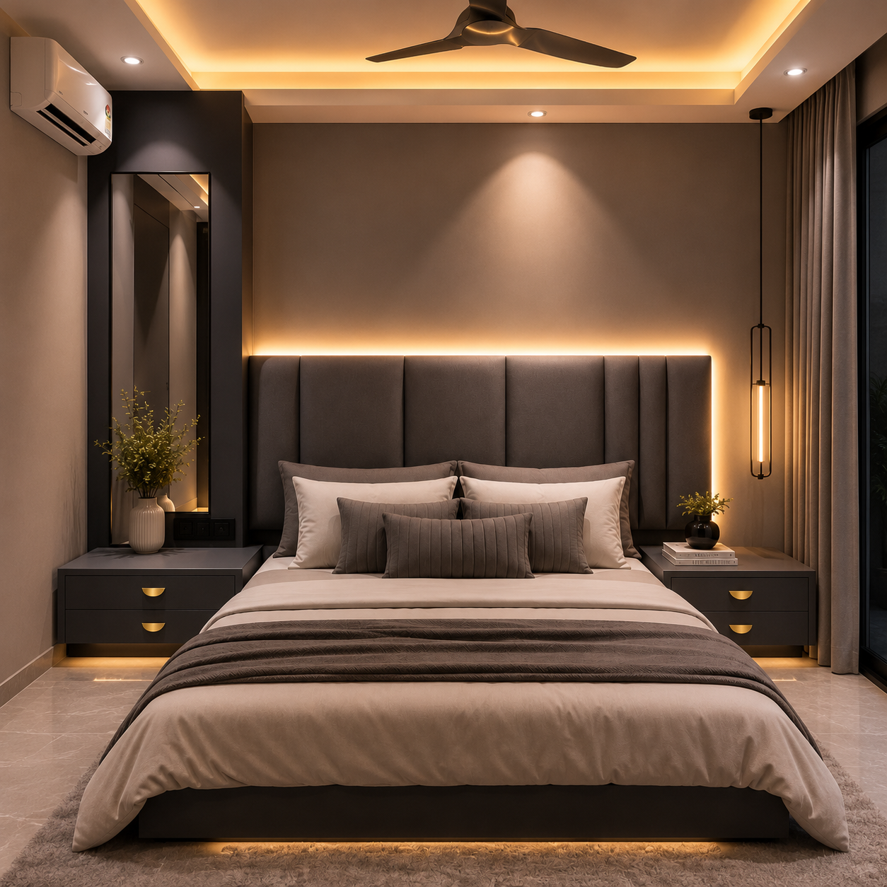 Modern Upholstered LED Headboard | Luxury Custom Bedroom Design