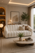 Modern Curved Bouclé 2 Seater Sofa | Premium Custom Made Sofa – 3A Homes