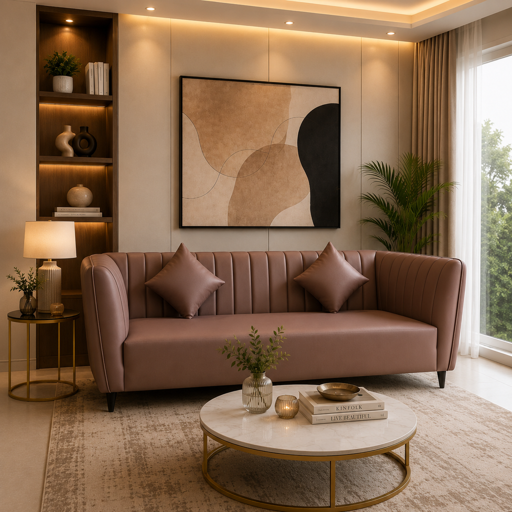 Luxury Modern 3 Seater Leatherette Sofa | Custom Furniture by 3A Homes
