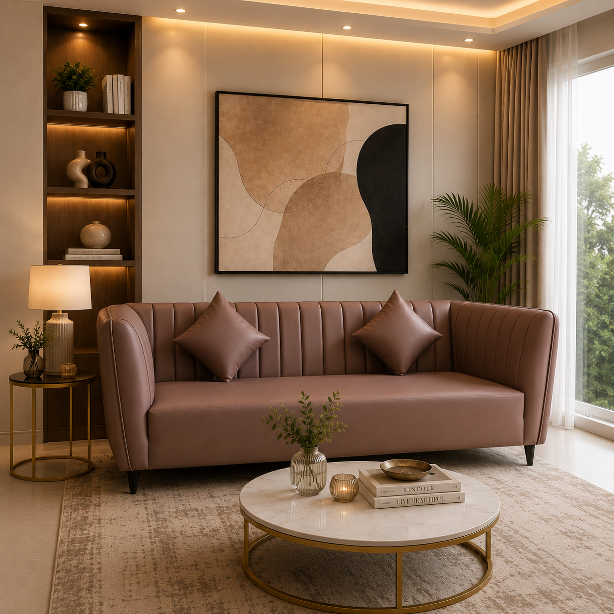 Luxury Modern 3 Seater Leatherette Sofa | Custom Furniture by 3A Homes