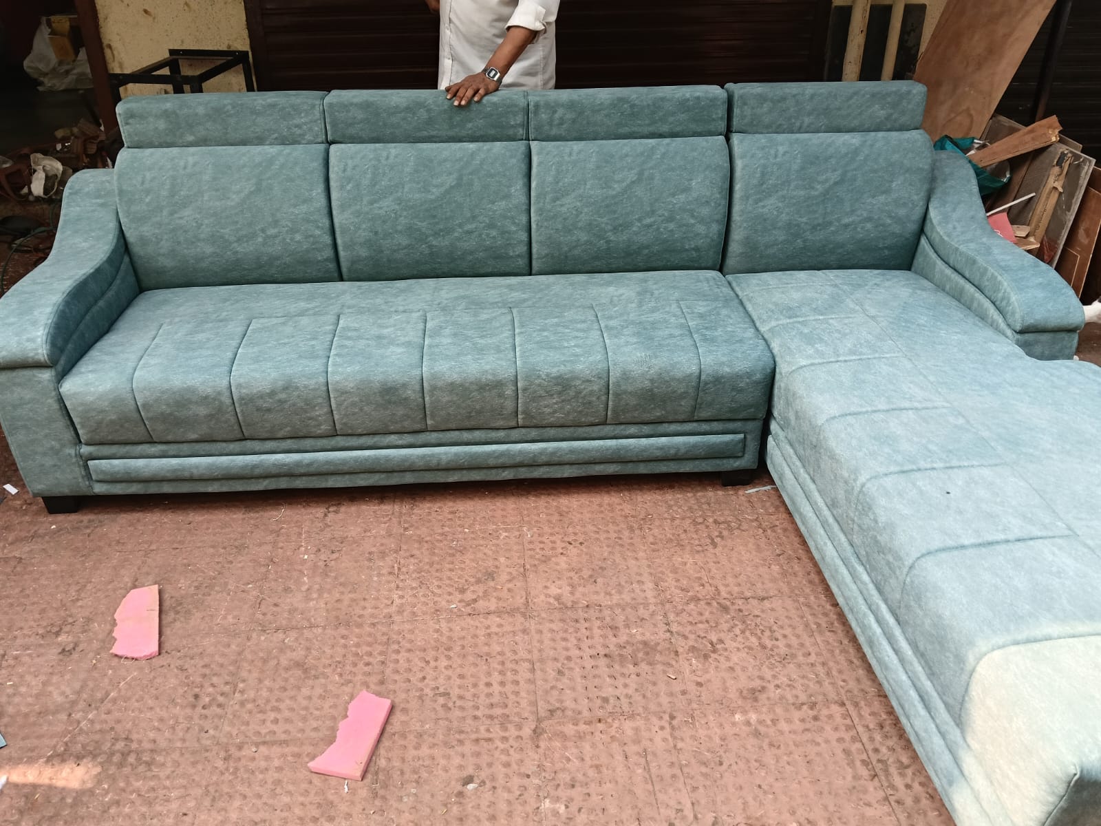 Modern L Shape Fabric Corner Sofa for Luxury Living Room
