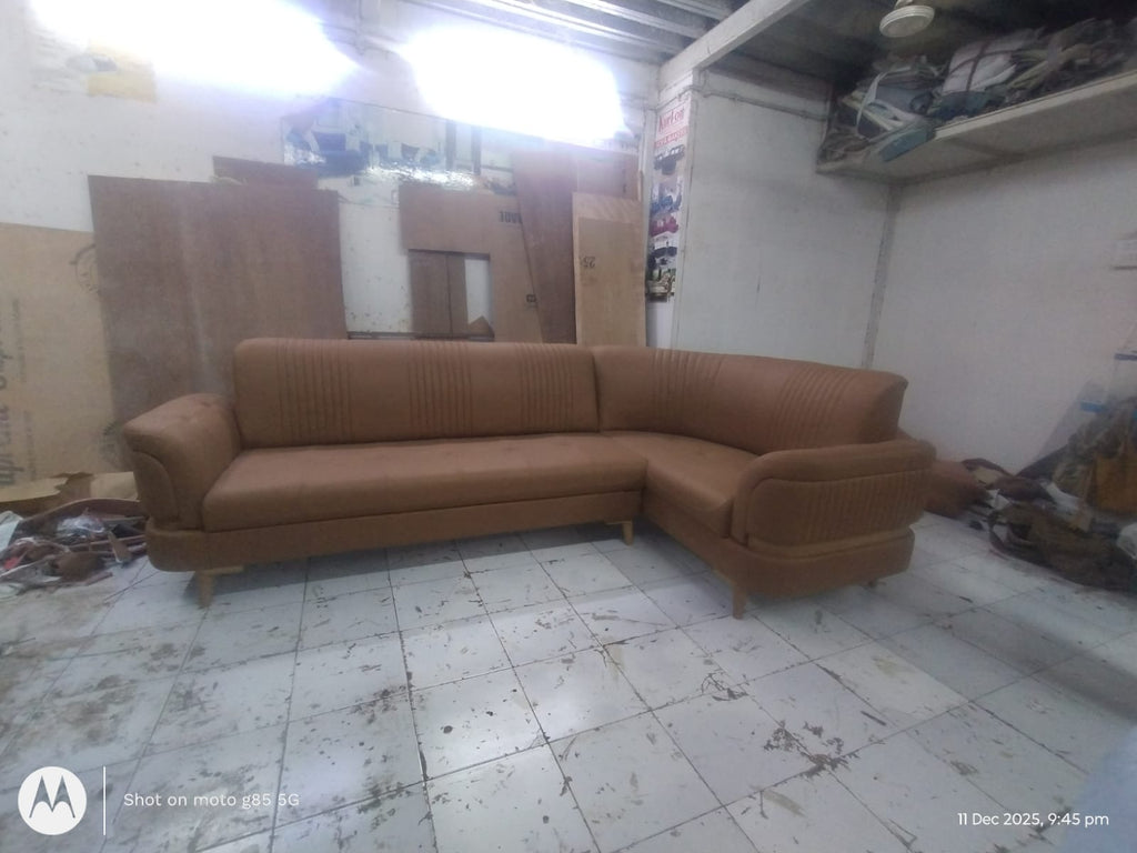 Modern Curved L-Shape Sofa | Premium Custom Corner Sofa