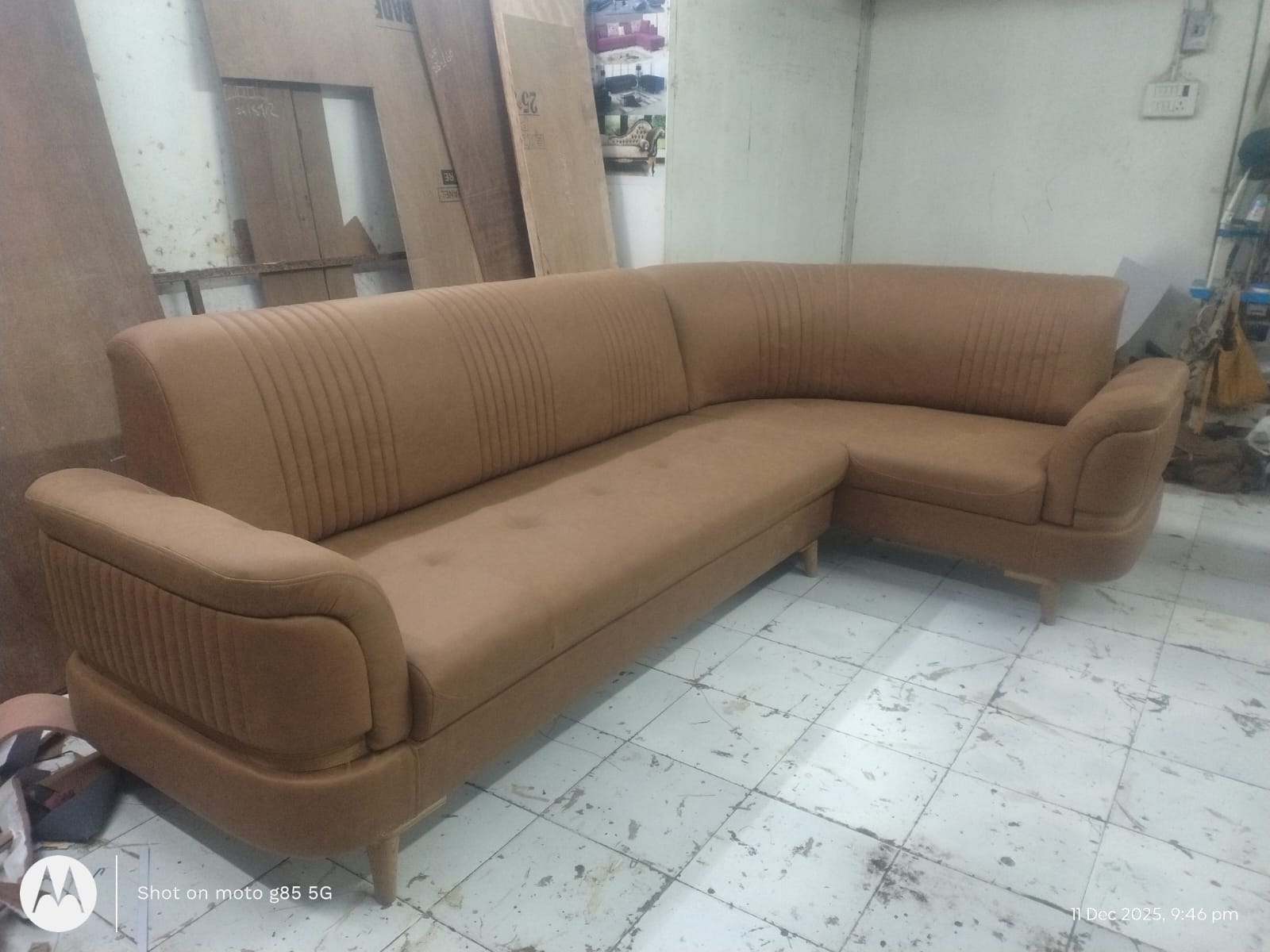 Modern Curved L-Shape Sofa | Premium Custom Corner Sofa