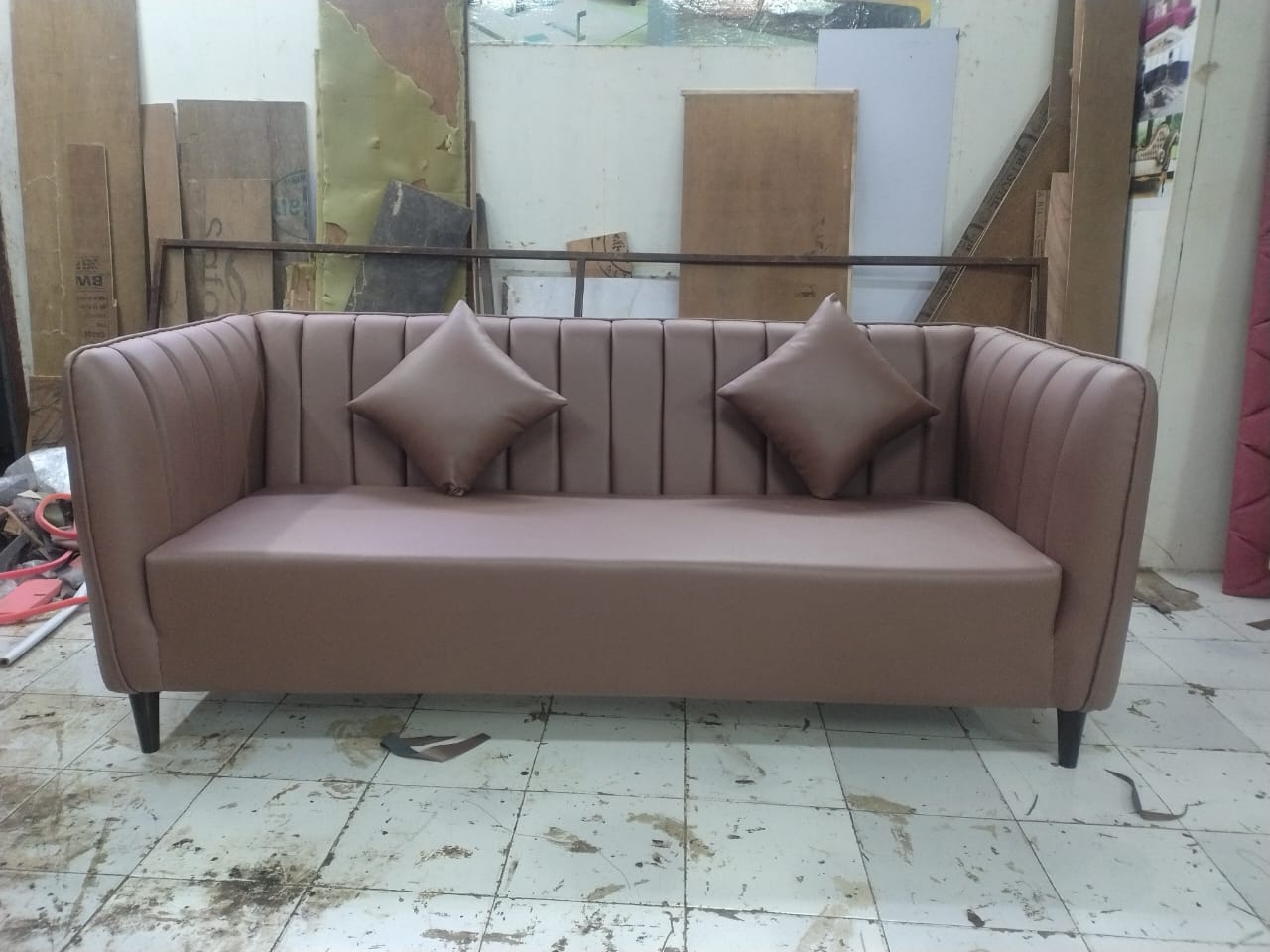 Luxury Modern 3 Seater Leatherette Sofa | Custom Furniture by 3A Homes