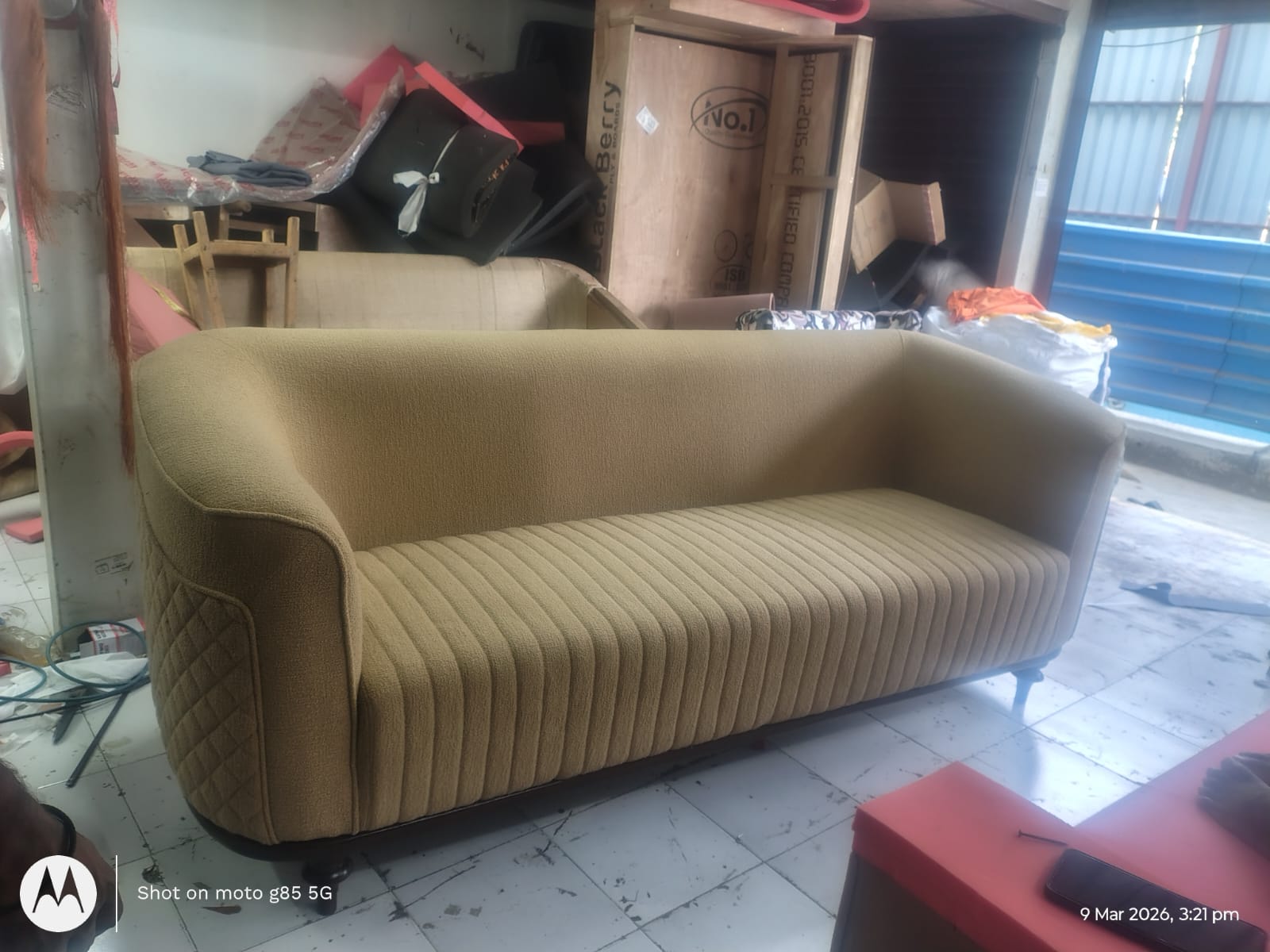 Modern Curved Bouclé 3 Seater Sofa – Luxury Beige Living Room Couch (Fully Customization)